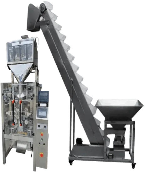 Mesin Pengisian & Pembungkusan Four Weigher dengan Bucket Conveyor Feeder GS420W-4 — Granul & Bijirin Waffiy Packaging