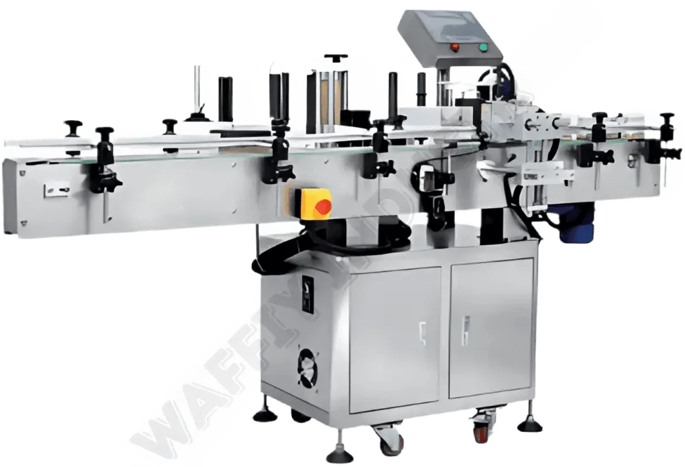 Mesin Pelabelan Automatik Botol Bulat Sebaris MT-200 — Label & Pencetak Kod Waffiy Packaging